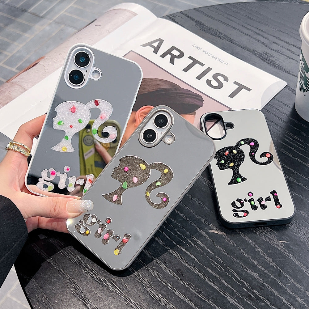 Girl Printed Graphic Mirror Phone Case