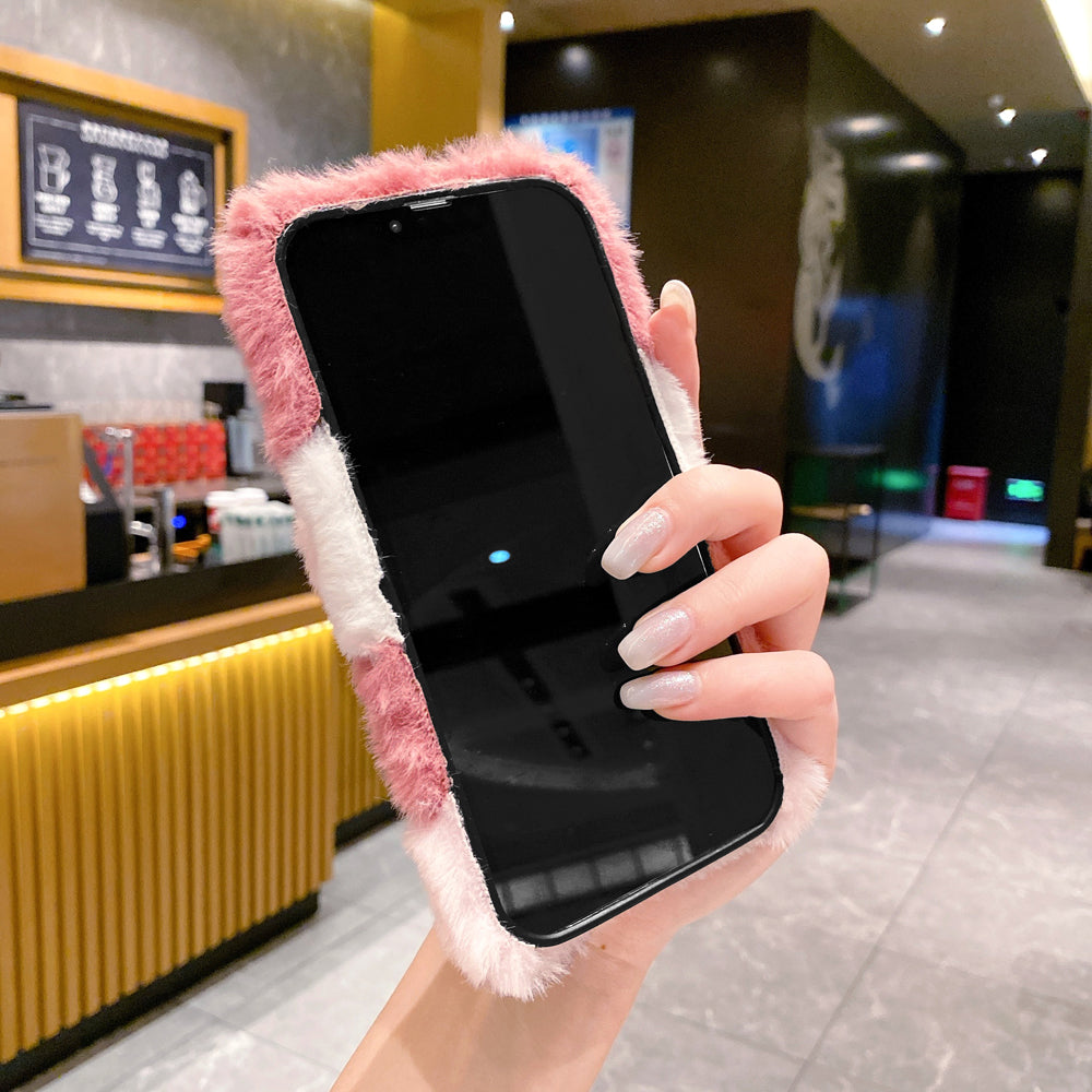 Anti-shock Soft Fur Heart Shape Pop Case
