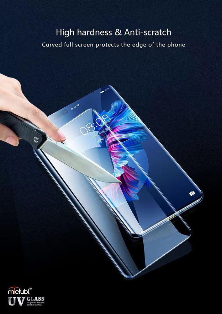 UV Curved Tempered Glass | Screen Guard With UV Light Screen Protector | Smooth Touch | HD Clarity | Quick Unlock - Realme Series
