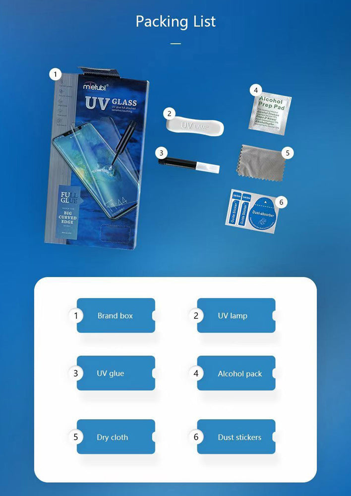 UV Curved Tempered Glass | Screen Guard With UV Light Screen Protector | Smooth Touch | HD Clarity | Quick Unlock - Vivo Series