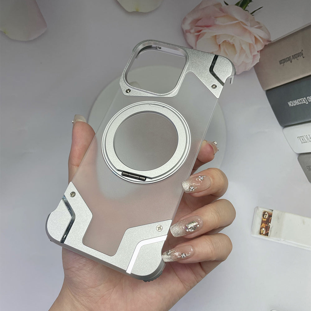 Magnetic Aluminum Alloy Frame Shockproof Phone Case with Ring Holder - iPhone 13