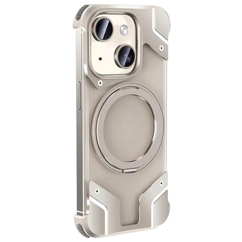 Magnetic Aluminum Alloy Frame Shockproof Phone Case with Ring Holder - iPhone 13