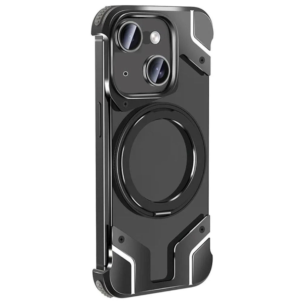 Magnetic Aluminum Alloy Frame Shockproof Phone Case with Ring Holder - iPhone 13