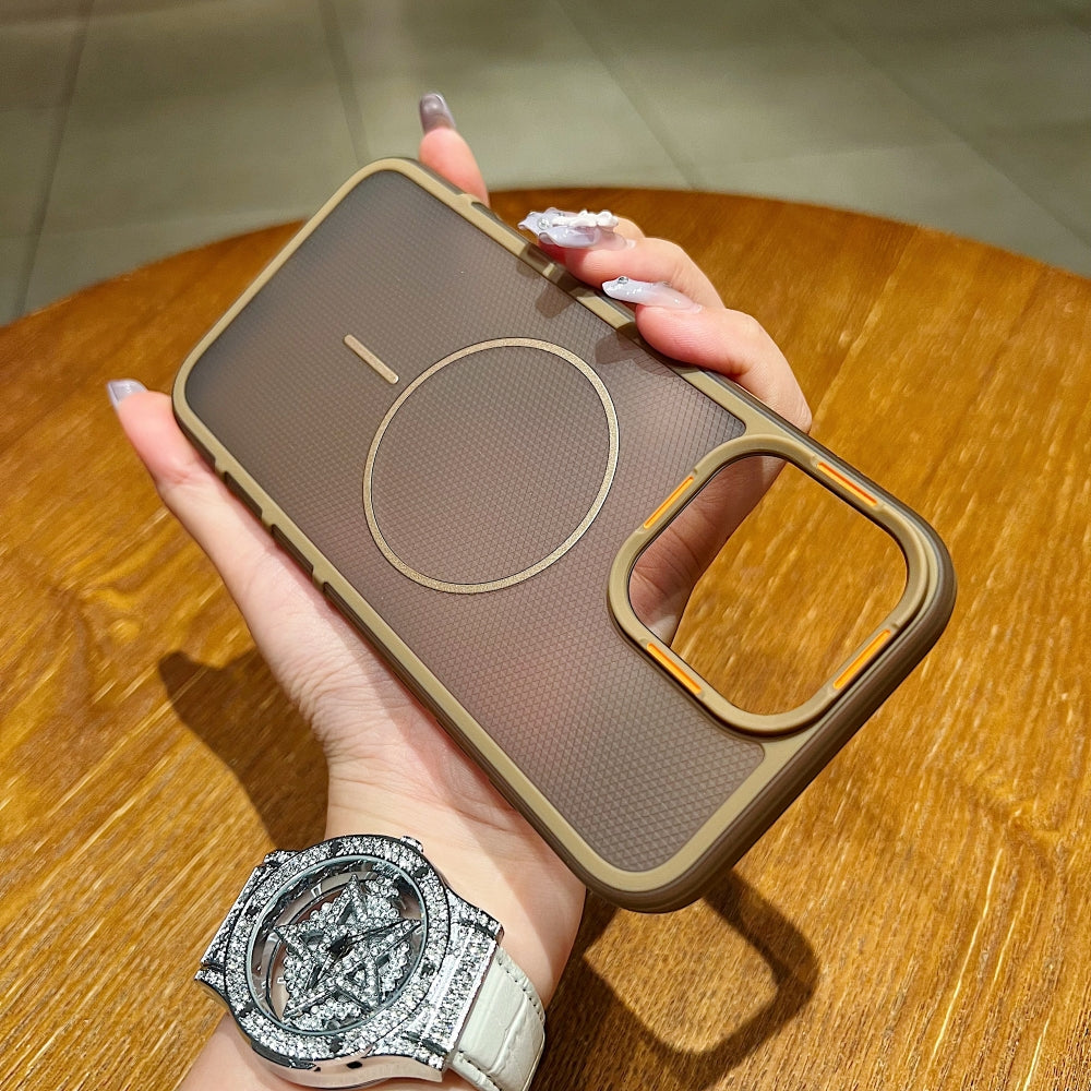 New Style Grid Pattern Fine Circle Magnetic Phone Case