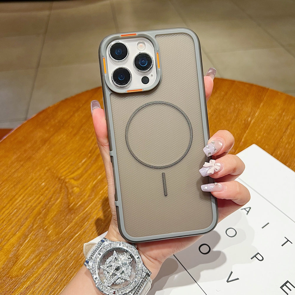 New Style Grid Pattern Fine Circle Magnetic Phone Case