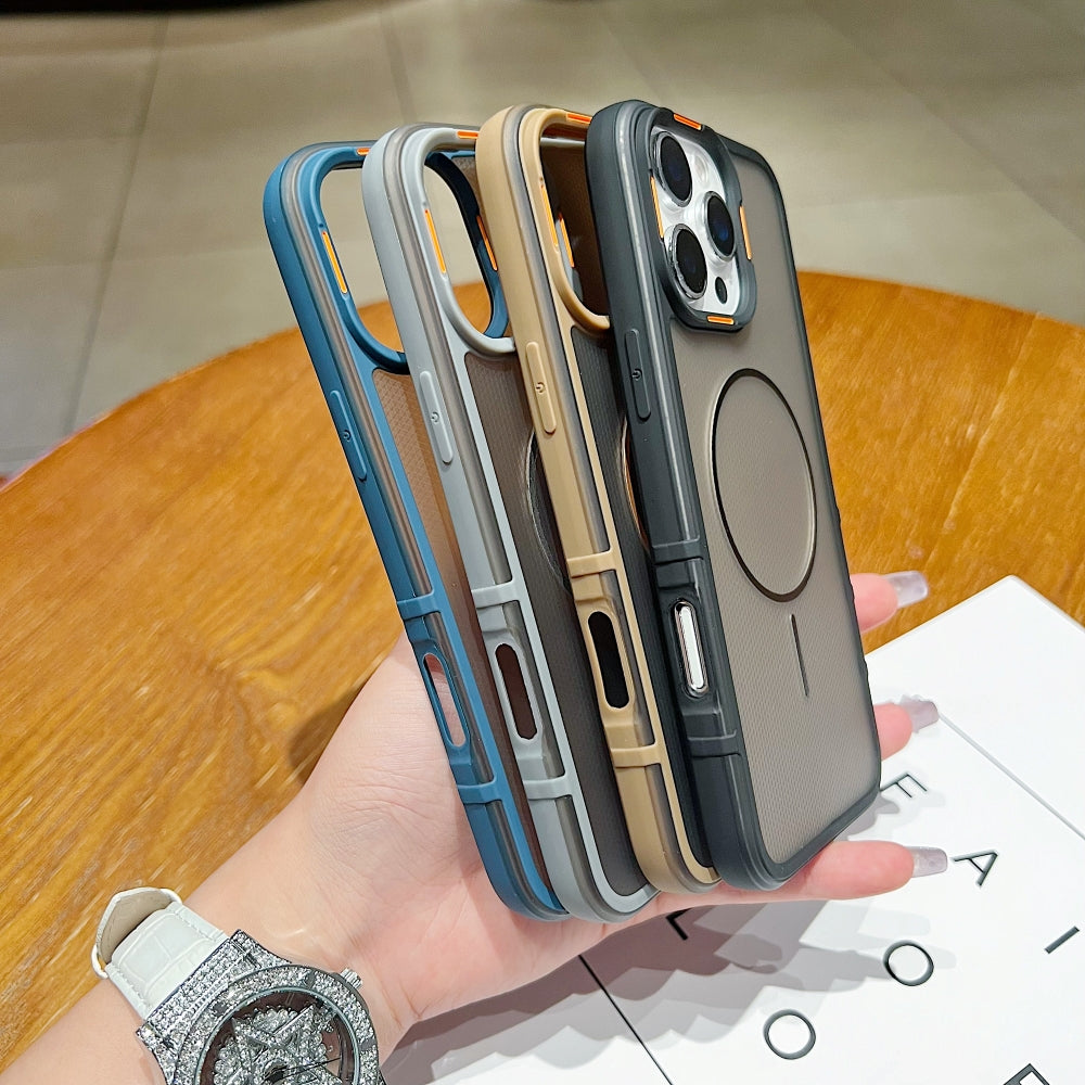 New Style Grid Pattern Fine Circle Magnetic Phone Case