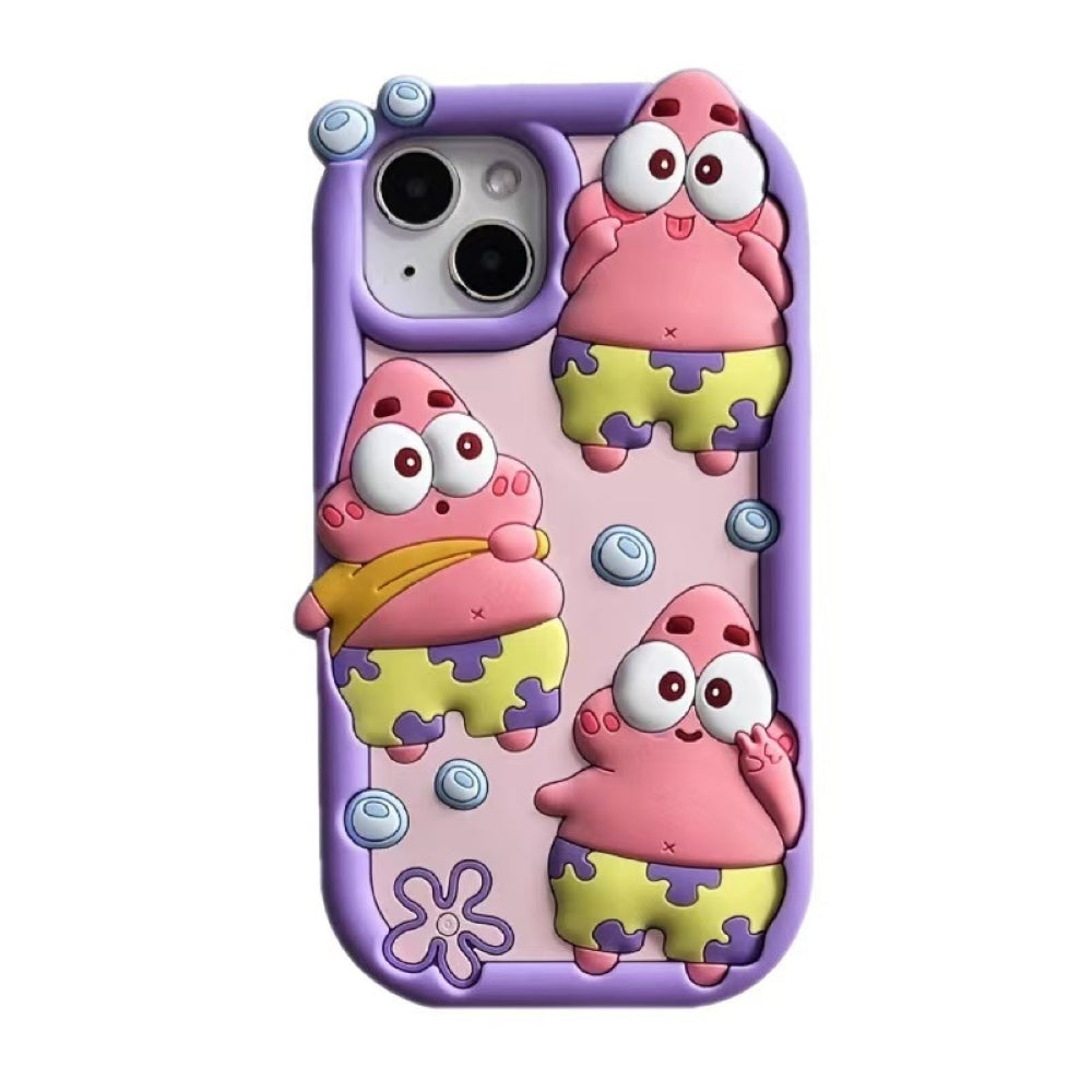 Patrick Star Cartoon Silicone Phone Case with Bracelet