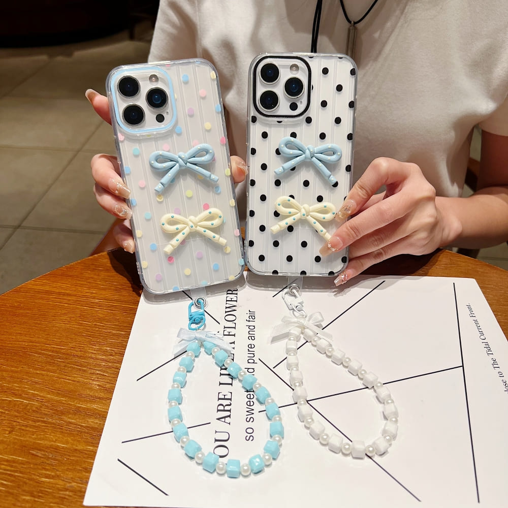 Polka Bow Chic Phone Case