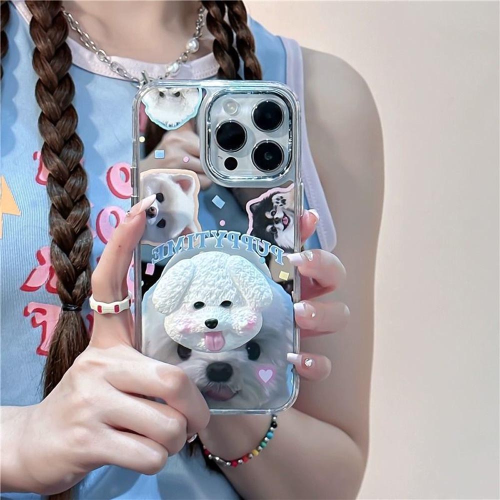 Puppy Face Luxury Plating Case with Puppy Face Stand- iPhone 12 Pro Max
