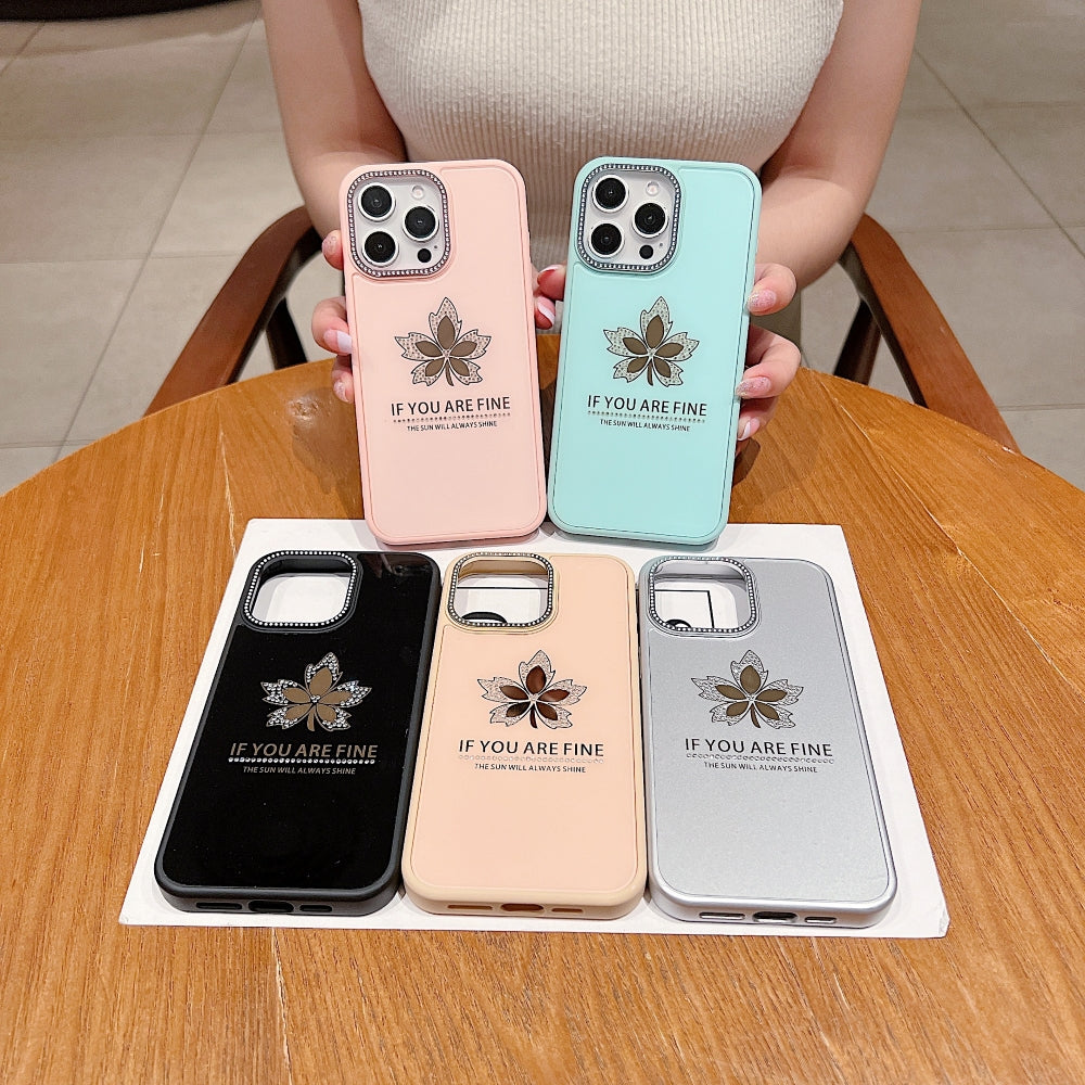 Stamping Leave Design TPU (Soft) Phone Case - iPhone 16 Plus