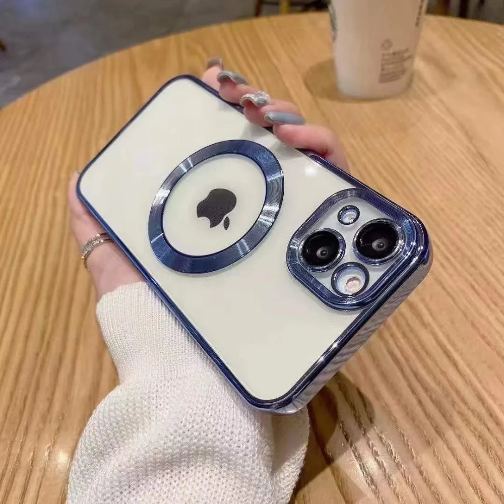 Transparent Chrome Ring Camera Protection Case - iPhone Series