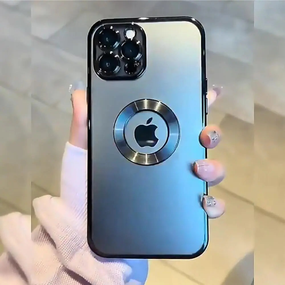 Transparent Chrome Ring Camera Protection Case - iPhone Series
