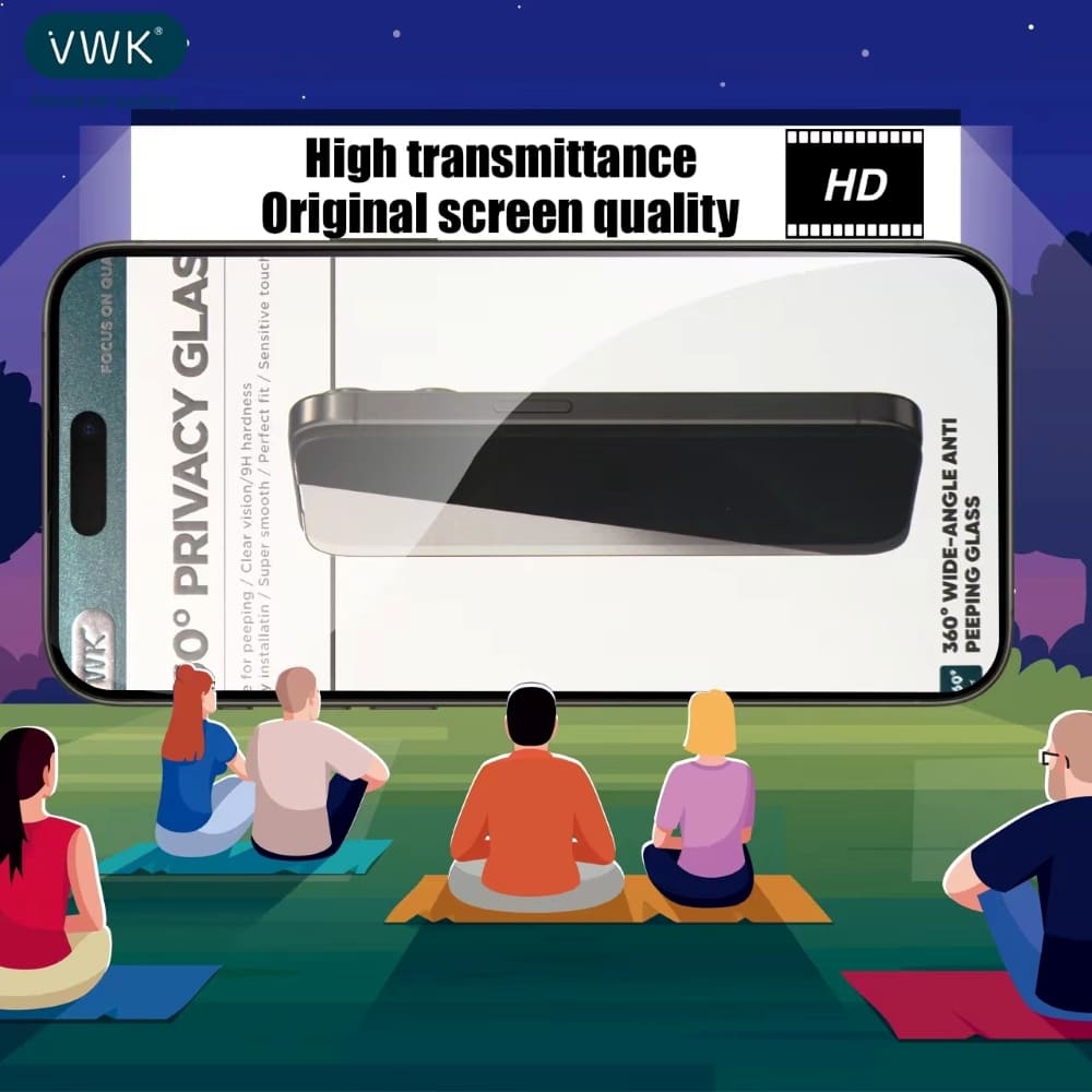 VWK 360 Degree Anti-Peeping Privacy Tempered Glass