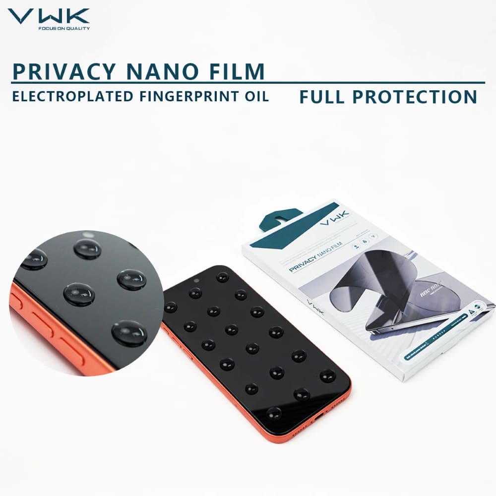 VWK Privacy Nano Matte Film Explosion Proof Tempered Glass - iPhone Series