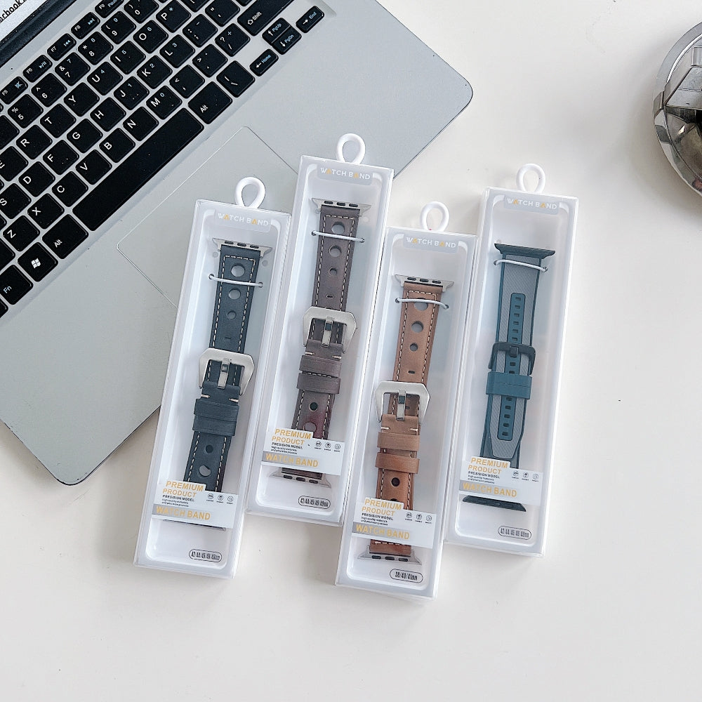 Vintage PU Leather Watch Band | Watch Strap for iWatch Series 9/8/7/6/5/4/3/2/1/Ultra 2/Ultra SE/SE 2