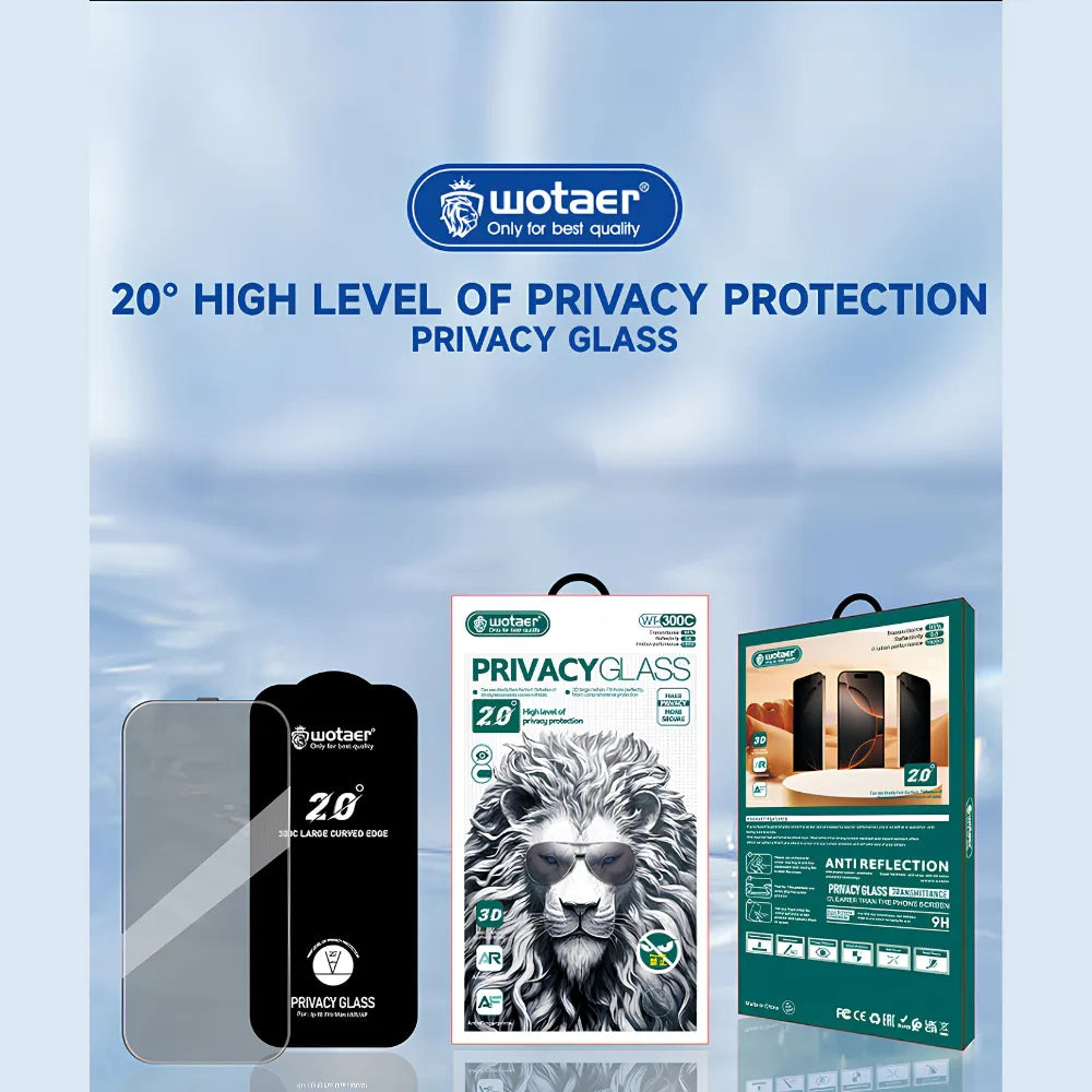WOTAER 300C Full Curved 20 Degree Privacy Tempered Glass