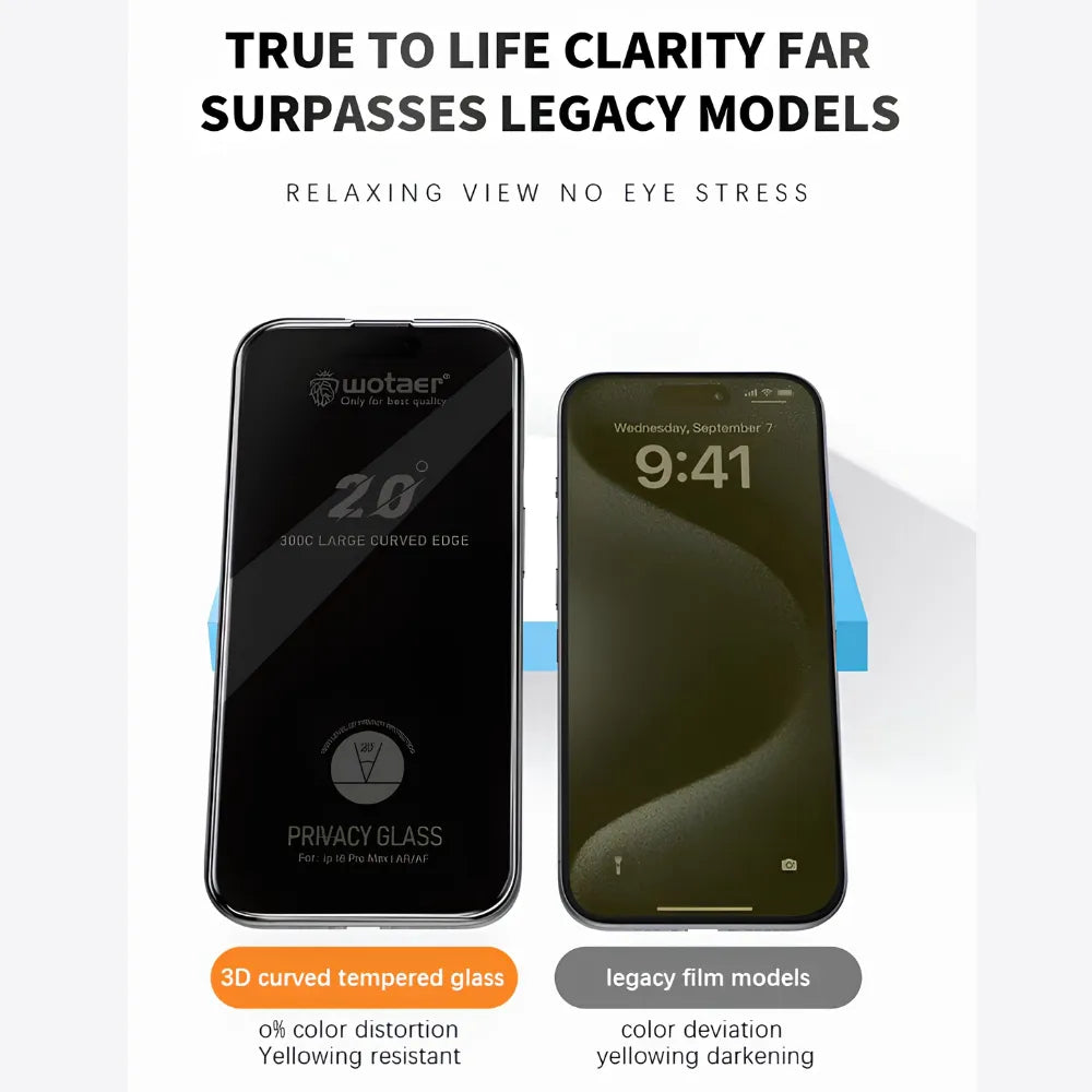 WOTAER 300C Full Curved 20 Degree Privacy Tempered Glass