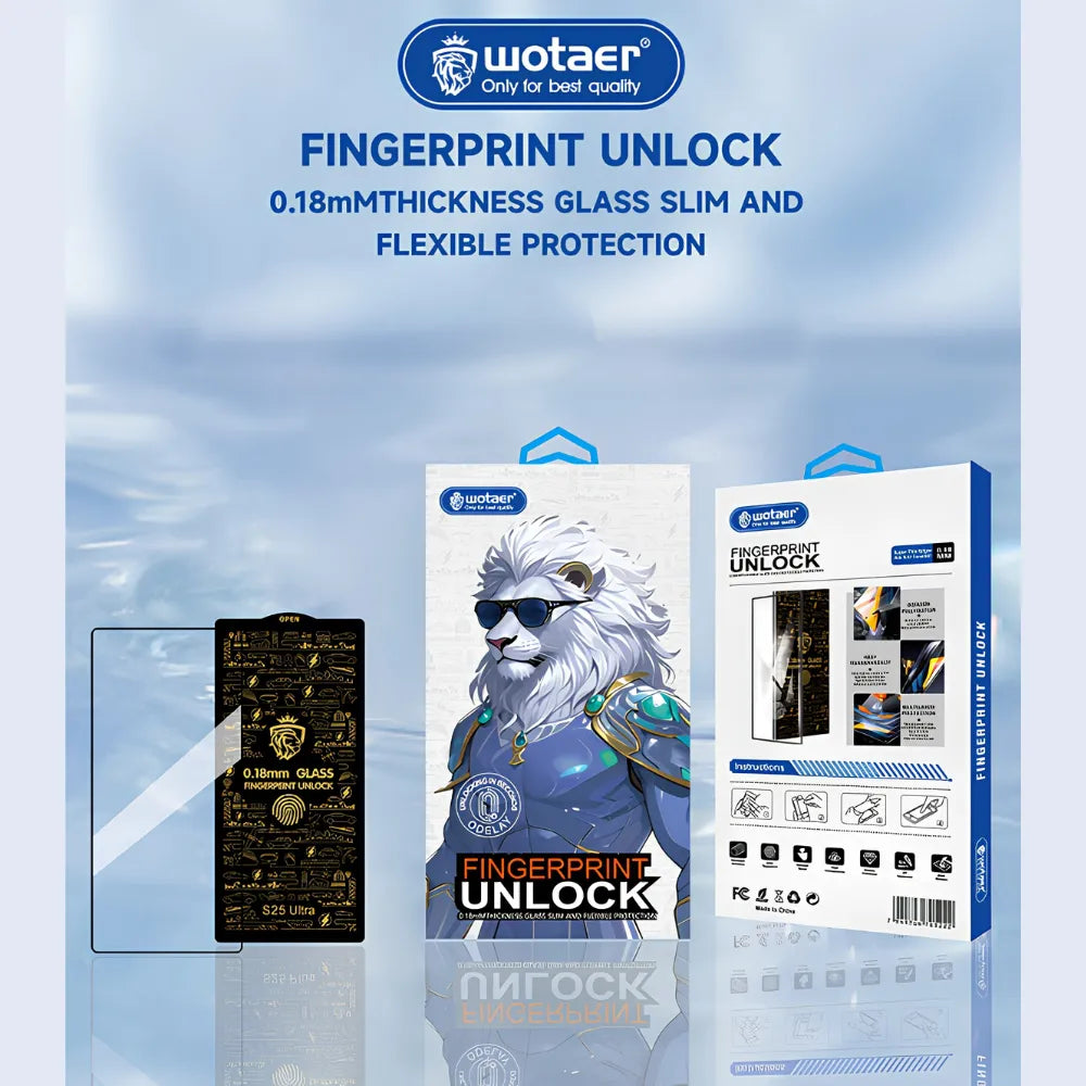 WOTAER Fingerprint Unlock 0.18MM Privacy Tempered Glass