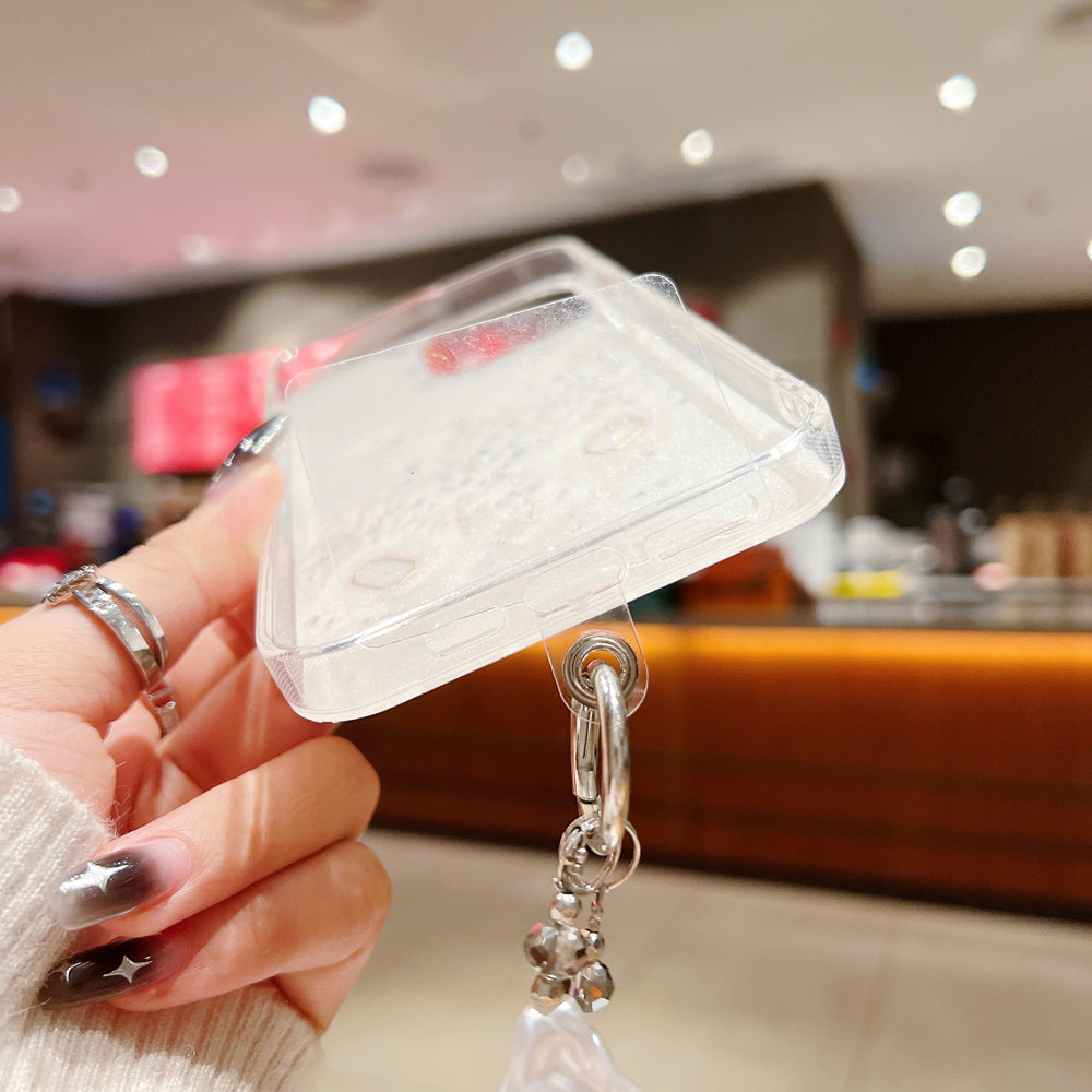 White Rubber Gel Coating Colorful Stone Phone Case