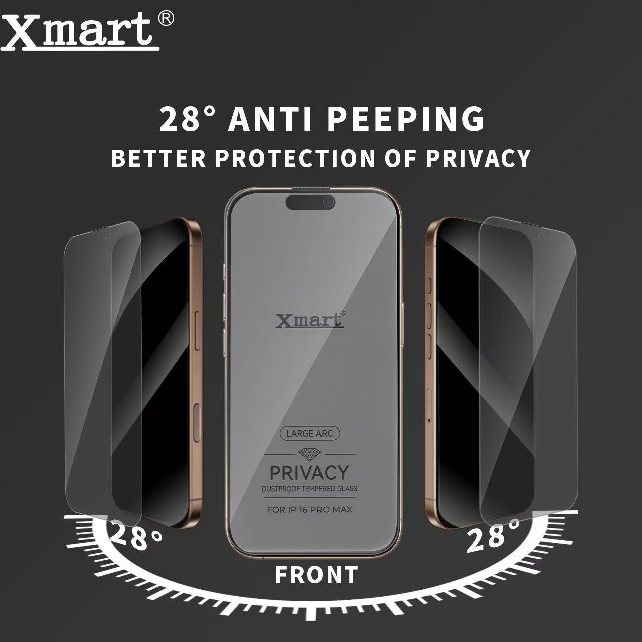 Xmart Privacy Large Arc Temperd Glass